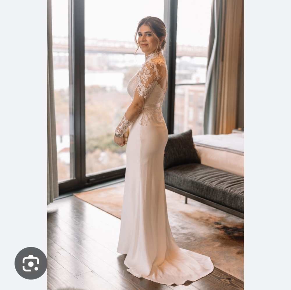 TADASHI SHOJI PRESCOTT FULL ILLUSION WEDDING GOWN - Picture 5 of 16